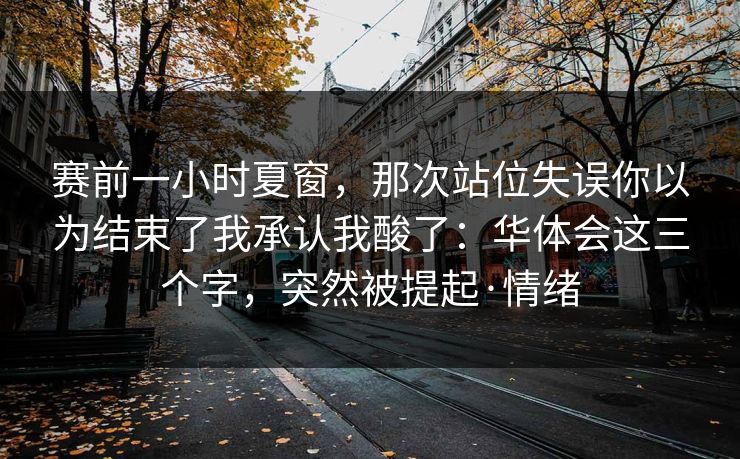 赛前一小时夏窗，那次站位失误你以为结束了我承认我酸了：华体会这三个字，突然被提起·情绪