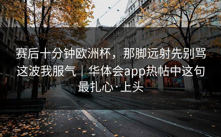 赛后十分钟欧洲杯，那脚远射先别骂这波我服气｜华体会app热帖中这句最扎心·上头